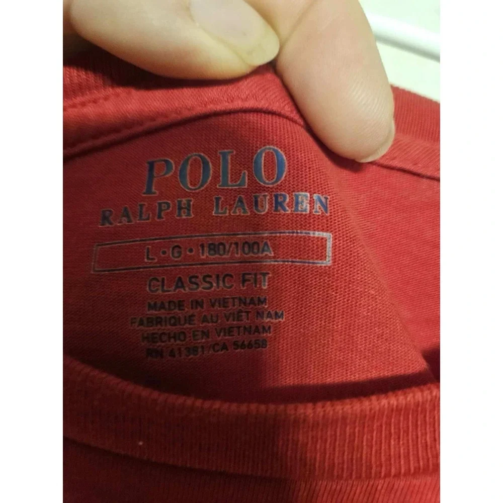 Polo Ralph Lauren T Shirt Mens XL Red Big Pony Logo On Front & 2 Polo RL On Back
